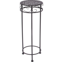 Blumenhocker aus Metall, rund, mit dekorativen Ornamenten und Lochmuster auf der Abstellfläche.