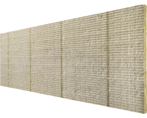 Steinwolle-Dämmplatte mit gerillter Oberfläche für die Fassadendämmung.