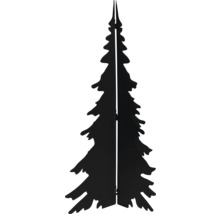 Dekorative Tannenbaum-Silhouette aus schwarzem Metall.