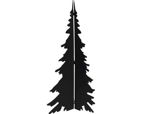Dekorative Tannenbaum-Silhouette aus schwarzem Metall.