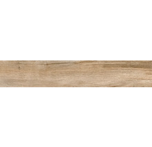 Bodenfliese in Holzoptik mit ausgeprägter Maserung und Holzstruktur.