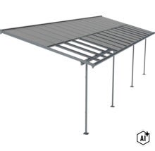 Terrassenüberdachung mit Aluminiumrahmen und teilweise gedeckter Dachfläche (Image AI modified or generated)