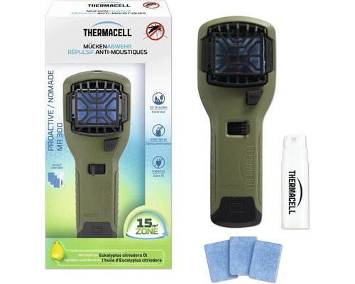 Thermacell MR300 tragbare Mückenabwehr mit Gaskartusche und Wirkstoffplättchen. Kabellos, ohne Spray, für den Außenbereich bis 15 Quadratmeter.
