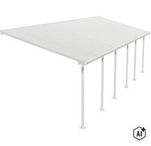 Terrassenüberdachung mit Pfosten und flachem Dachprofil für den Außenbereich (Image AI modified or generated)