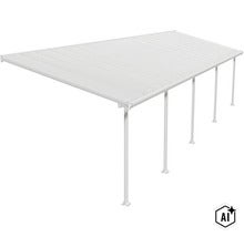 Terrassenüberdachung aus Aluminium mit Dacheindeckung auf Stützen (Image AI modified or generated)
