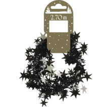 Sternengirlande für Weihnachten in Schwarz und Silber, Länge 2,70 Meter.