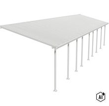 Terrassenüberdachung mit festem Dach und Stützen aus Metall (Image AI modified or generated)