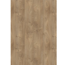 Laminatboden in Eichenoptik mit natürlicher Maserung und Astlöchern.