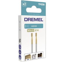 Dremel Hochgeschwindigkeits-Fräsmesser 194DM Max, 2 Stück, zum Schnitzen in Holz, Kunststoff und Weichmetall, 3,2 Millimeter Schaft.