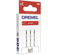 Dremel Logo, Trockenbau-Fräser Set 560, drei Stück, Durchmesser 3,2 Millimeter, zum Schneiden von Gipskarton.