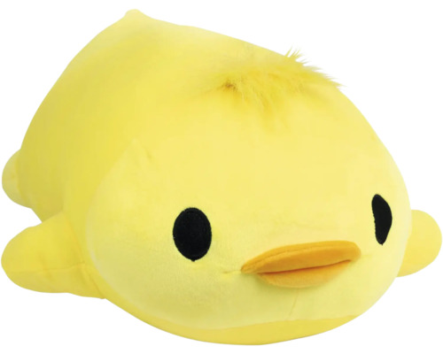 Weiches gelbes Plüschtier Küken mit schwarzen Augen und orangem Schnabel.