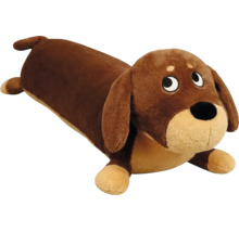 Plüschtier Hund in Dackelform aus weichem Material, braun