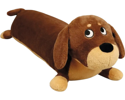 Plüschtier Hund in Dackelform aus weichem Material, braun