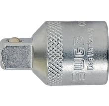 WGB Steckschlüssel-Adapter aus Metall mit gerändelter Grifffläche und Kugelarretierung.