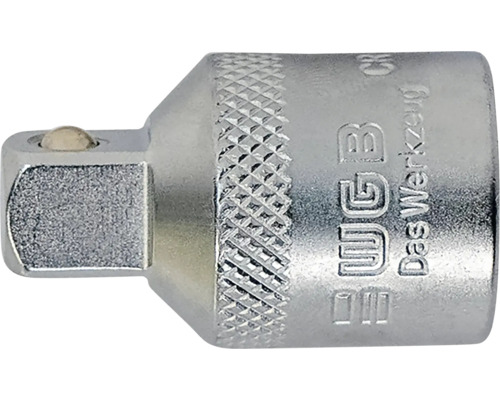 WGB Steckschlüssel-Adapter aus Metall mit gerändelter Grifffläche und Kugelarretierung.