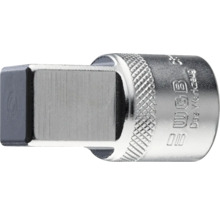 WGB Steckschlüssel-Adapter aus Chrom-Vanadium-Stahl mit Außenvierkant und Rändelung. WGB Logo.