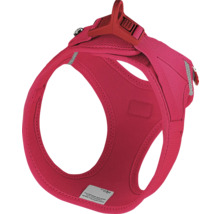 Pinkes Hundegeschirr aus Air-Mesh mit Klickverschluss und reflektierenden Streifen.