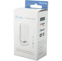 Shelly Presence Gen4 Verpackung mit Smartem Präsenzmelder, kompatibel mit Matter, Zigbee, Bluetooth und Wi-Fi 6.