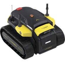 Yarbo Core modulares Robotersystem auf Ketten mit Antennen und Sensoren für die Gartenpflege.