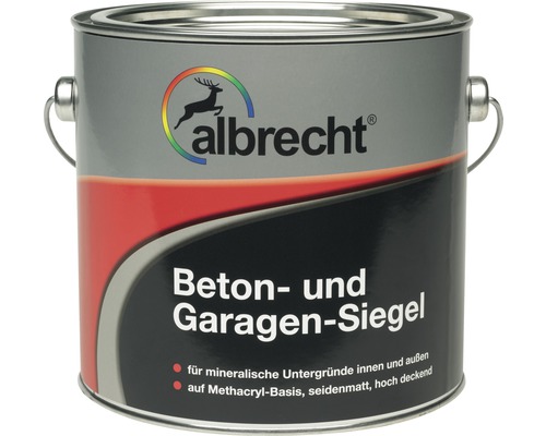 ALB Beton- und Garagensiegel Bodenbeschichtung steingrau 2,5 l Albrecht Beton- und Garagen-Siegel in einem Metalleimer
