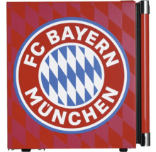 Mini-Kühlschrank mit FC Bayern München Logo und Rautenmuster.