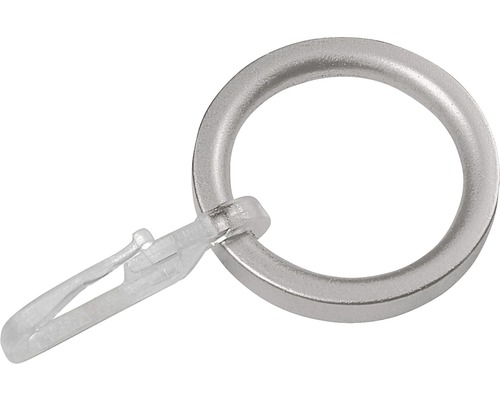 Gardinenring mit Haken für Day&Night, 2in1 und Cap-noble edelstahl-optik 10 Stk. Gardinenring mit Faltenlegehaken aus Metall und Kunststoff