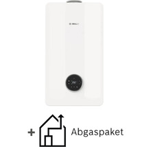 Bosch Gas-Brennwerttherme mit digitalem Display und Bosch Logo, inklusive Abgaspaket.