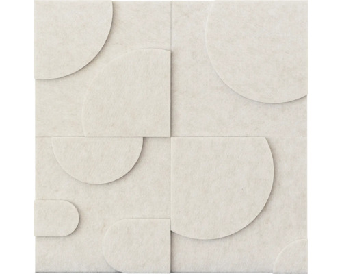 3D-Wandpaneel mit geometrischem Reliefmuster aus Halbkreisen.
