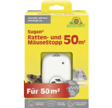 Neudorff Sugan Ratten- und MäuseStopp Ultraschallgerät für bis zu 50 Quadratmeter in der Verkaufsverpackung.