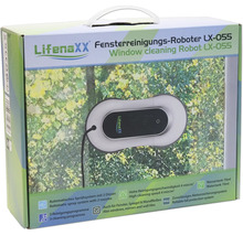 LifenaXX Fensterreinigungs-Roboter LX-055 in Verpackung. Automatisches Sprühsystem mit zwei Düsen für Fenster, Spiegel und Wandfliesen.