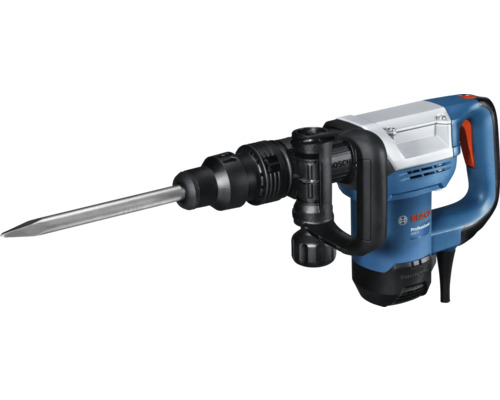Bosch Professional Abbruchhammer GSH 5 mit Meißel und verstellbarem Zusatzhandgriff.