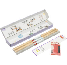 d-c-fix Klebefolien-Set für Regale inklusive drei Rollen Dekorfolie, Faltschablone und Verarbeitungsset mit Messer und Rakel.