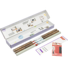 d-c-fix Klebefolie Set für Möbel mit zwei Rollen in Holzoptik, einer einfarbigen Rolle, Faltschablone und Verarbeitungsset mit Rakel und Cutter.
