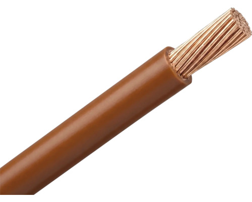 Braune Aderleitung mit feindrähtigem Kupferleiter.