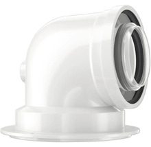 WC-Anschlussbogen 90 Grad aus Kunststoff mit Dichtung und Flansch