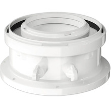 Basiselement für Dachdurchführung aus Kunststoff in Weiß für konzentrische Abgassysteme.