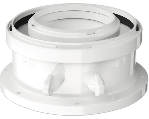 Basiselement für Dachdurchführung aus Kunststoff in Weiß für konzentrische Abgassysteme.