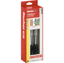 Fischer TherMax II 12/110 M12 Abstandsmontagesystem in der Verpackung für thermisch getrennte Befestigungen, zwei Stück, Fischer Logo.