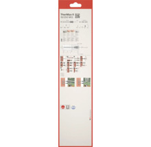 Rückseite der Fischer TherMax II 16/250 M12 Verpackung mit technischen Daten, Montageanleitung, Anwendungsbeispielen, Prüfsiegeln und fischer Logo.