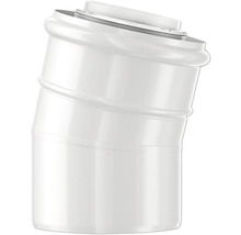 Hochtemperatur-Rohrbogen aus Polypropylen in Weiß mit Gummidichtung.