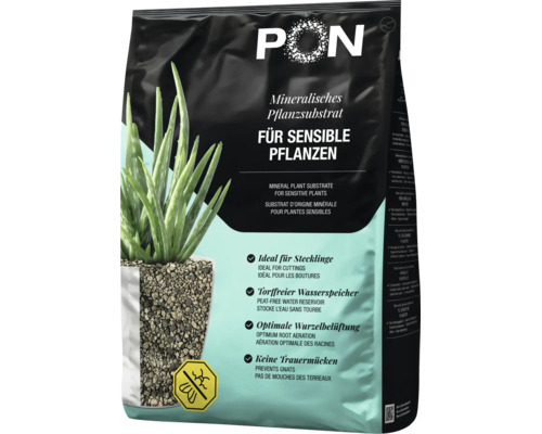 Mineralisches Pflanzsubstrat Lechuza PON für sensible Pflanzen, torffrei, zur optimalen Wurzelbelüftung und Vorbeugung von Trauermücken.