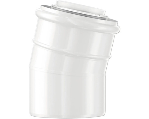 HT-Bogen aus Kunststoff in Weiß für Abflussrohre mit Dichtung.