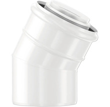 HT-Bogen 45 Grad aus weißem Kunststoff für Abwasserleitungen.