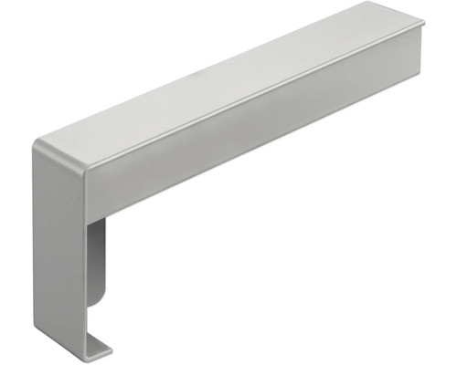 Möbelgriff aus Metall in Silber, Kantengriff für Schubladen und Schranktüren, rechteckige Form.