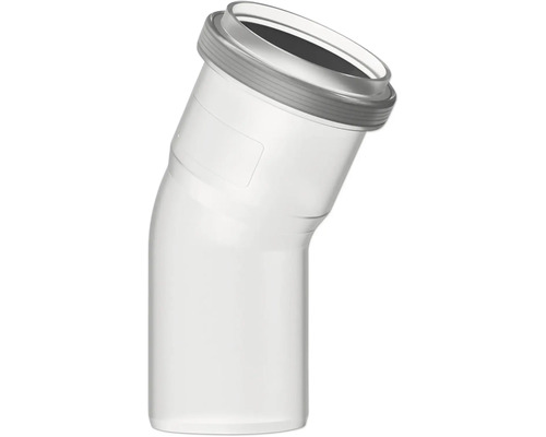 HT-Bogen aus weißem Kunststoff für Abwasserleitungen.