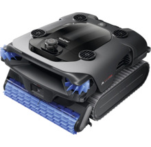Poolreinigungsroboter MOVA mit Raupenantrieb und blauen Reinigungsbürsten.
