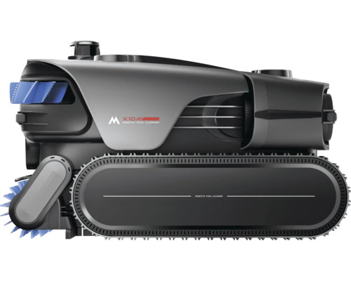Automatischer Poolroboter X10 mit Raupenantrieb für die Bodenreinigung und Wandreinigung von Schwimmbecken.