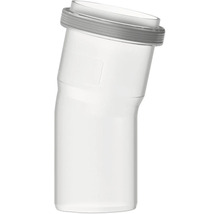 HT-Bogen aus weißem Kunststoff mit 15 Grad Winkel und Dichtung für Abflussrohre.