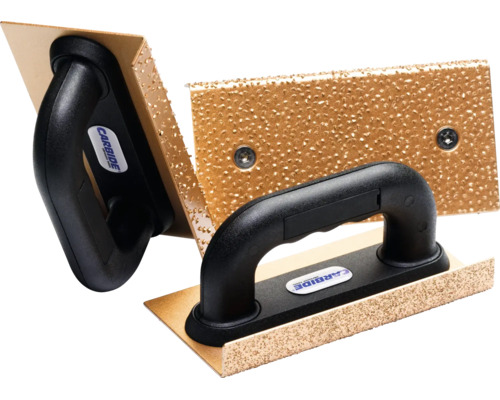 Hartmetall-Handschleifer Set mit ergonomischen Kunststoffgriffen und Carbide Logo.