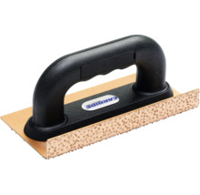 Carbide Handschleifer mit ergonomischem schwarzem Kunststoffgriff und Schleiffläche aus Hartmetall.